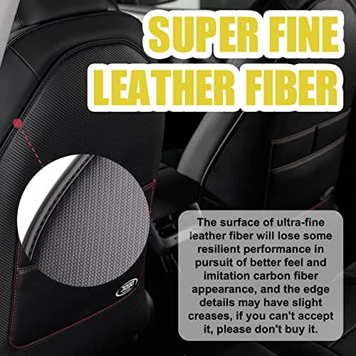 DEDC Tesla Model 3 Seat Back Protectors, Tesla Model Y Kick Mats, Tesla Model 3/Y Accessories, 2 Pcs Tesla Kick Mats Back Seat Protectors & 2 Pcs Mesh Cargo Net