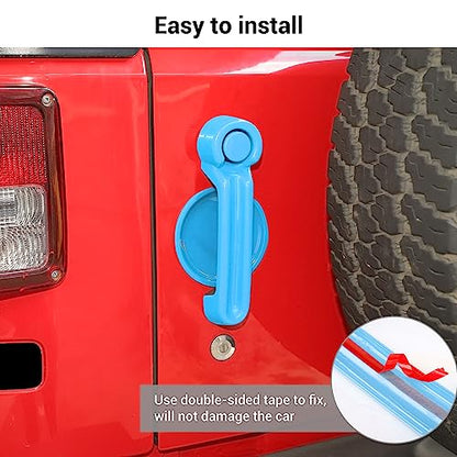 Exterior Door Handle Cover Tailgate Handle Cover Recess Guard Compatible with 2007-2017 Jeep Wrangler JK JKU Sports Sahara Freedom Rubicon Unlimited, Light Blue, 15PCs - color: Light Blue