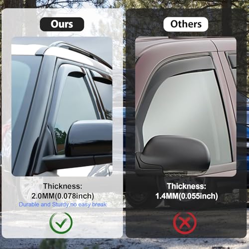 Nilight Vent Window Visors for Jeep Compass 2017-2024 2025 2026, Inside Mount Rain Guards, Low Profile Wind Deflectors for Rain & Fresh Air Ventilation, Smoke Tinted, 4PCS - size: Compass 2017-2026