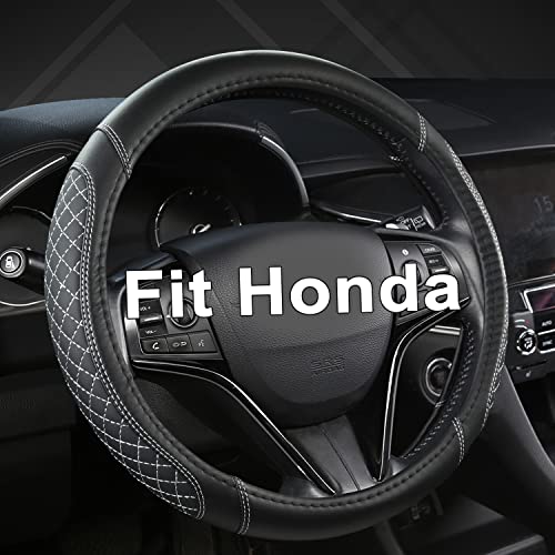 West Llama Customized Auto Car Steering Wheel Cover for Honda(Black+Gray-Standard Size) - color: C-gray-1, size: Standard size (14 Â½''-15'')