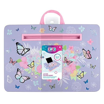 3C4G THREE CHEERS FOR GIRLS Butterly Lap Desk-Lap Desk with Cushion for Kids - Large Laptop Surface with Cushion - KidsTravel Tray for Car with Storage for Tables, Pens & More