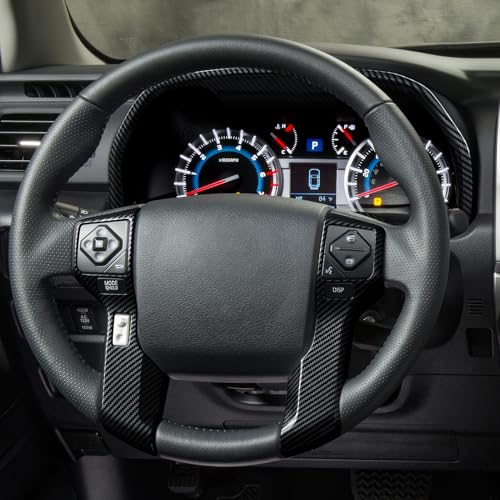 Car Speedometer Surround ABS Sticker Carbon Fiber Decal Cover Interior Trim Accessories for Toyota 4Runner SUV 2010-2025 Black - color: Speedometer Surround