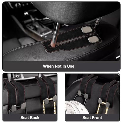 2 Pack Car Back Seat Headrest Hook for Car Handbag Clothes Coats Grocery Bags Car Interior Accessories