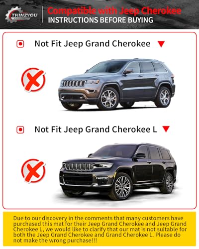 Cargo Mat Compatible with 2019-2023 Jeep Cherokee (Not Grand Cherokee) Cargo Liner Trunk Mat TPE Back Seat Cover Protector 2022 Cherokee Accessories (Trunk Mat+Backrest Mats) - style: For Jeep Cherokee | 2019-2023