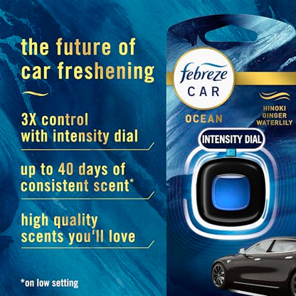 Febreze Car Ocean Scent Air Freshener Vent Clip, .07 oz. Car Vent Clip, 2 Count - size: 2 Count (Pack of 1)