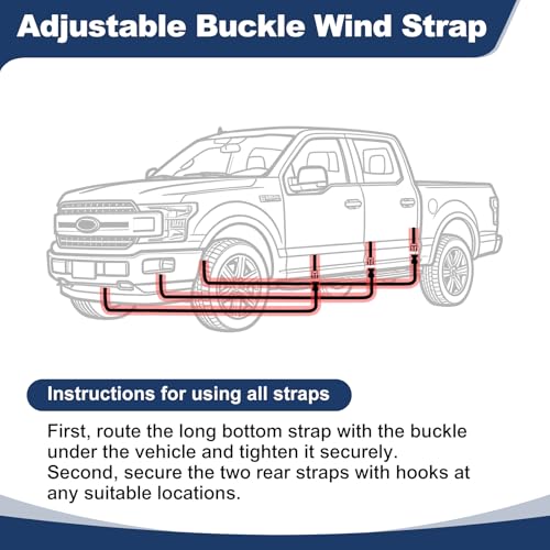 QUNSUNUS Truck Cab Cover for Ford F150 Super Crew All Years,Waterproof F150 Cab Cover with Zipper, Half Truck Cover All Weather with Wind, Sun, UV and Dust Protection - size: For F150 Super Crew Cab