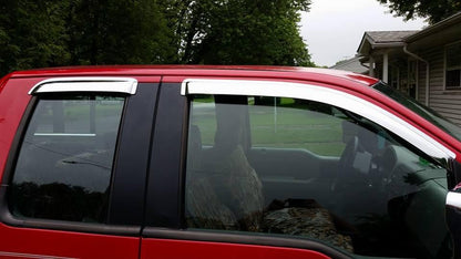 Side Wind Vent Deflector Sun Rain Guards for 14-18 Chevry Silverado/Sierra 1500,15-18 Silverado/Sierra 2500HD&3500HD Double/Extended Cab,4pcs Outside Mount Style Chrome Window Visor 94528Y - size: 14-18 Extended Cab(Chrome)