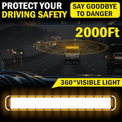 ASPL 53 inch 260 LED Low Profile Rooftop Strobe Lights Bar High Intensity Emergency Warning Flashing Beacon Snow Plow Light Traffic Advisor Car Hazard Construction Roof Lights Bars (Amber) - color: Amber