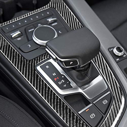 NVCNX Real Carbon Fiber Compatible with Audi B9 A4 S4 A5 S5 2017-2019 / RS5 2018 2019 Car Center Console Gear Shift Panel Cover Sticker Decal Interior Trim Accessories 1PC - color: Center Console Gear Shift Panel for 2017-2019