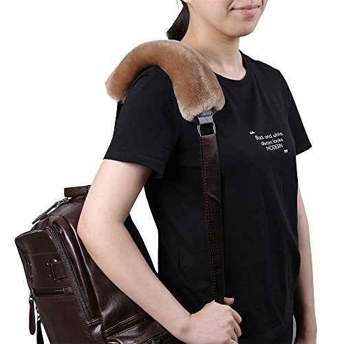 U&M 2 Pack Genuine Sheepskin Auto Seat Belt Cover for Adult Youth Kid Toddlers -Soft Warm Car, Truck, SUV, Camera Backpack Strap Shoulder Pad Wool Fluffy - color: Tan
