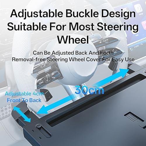 Steering Wheel Tray Desk with Expandable Trays, Steering Wheel Table Food Tray for Front Seat Eating Dinning Working, Adjustable Laptop Tray for Car - size: 10.3" *26.2"