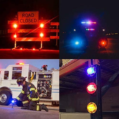 3 Pack LED Road Flares Roadside Flashing Emergency Lights Beacon with Magnetic Base for Vehicle and Outdoor Sports.(Yellow) - color: Yellow