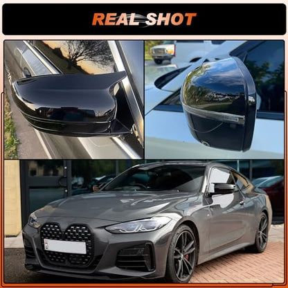 Glossy Black Mirror Cover Caps Rearview Side Mirror Covers Fit for BMW G20 G21 G30 G31 G11 G12 G14 G15 G16 2017 2018 2019 2020 2021 2022 Left Driver Side Right Passenger Side-2 PCS - size: Fit for BMW G20 G21 G30 G31 2017-2022-Glossy Black