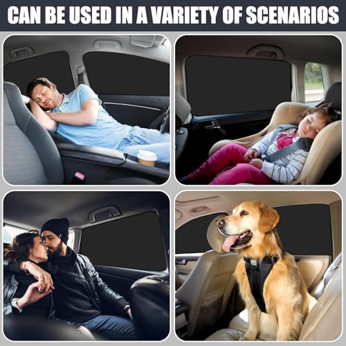 ZATOOTO 4 Pack Car Privacy Curtains, Full Blackout Car Window Shades, Universal Fit for Most Cars, Great for Travel, Camp, Privacy - size: Blackout-4pcs