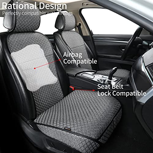 Breathable Car Seat Cover,Luxury Front Seat Cover,Durable and Non Slip,Polyester Silk Material, Universal Car Seat Cushion,Suitable for All Seasons,Airbag Compatible (Gray-2PCS) - color: Gray-Front 2pcs