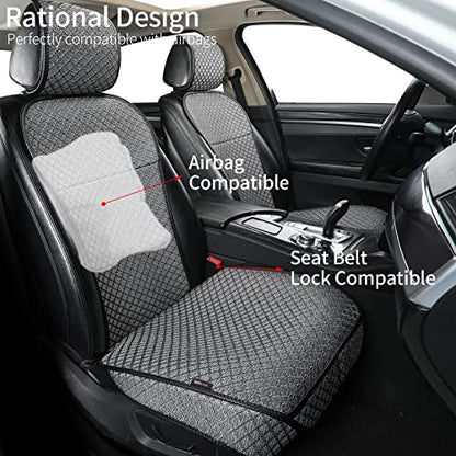Breathable Car Seat Cover,Luxury Front Seat Cover,Durable and Non Slip,Polyester Silk Material, Universal Car Seat Cushion,Suitable for All Seasons,Airbag Compatible (Gray，1PC) - color: Gray-Front-1pc