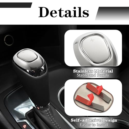 TOMALL Stainless Steel Car Gear Shift Knob Cover Compatible with Chevy Equinox 2018-2020 Malibu XL 2016-2020 Cruze 2017-2019 Shifter Panel Trim Gear Lever Cover for Car Accessories (Silver) - color: Silver