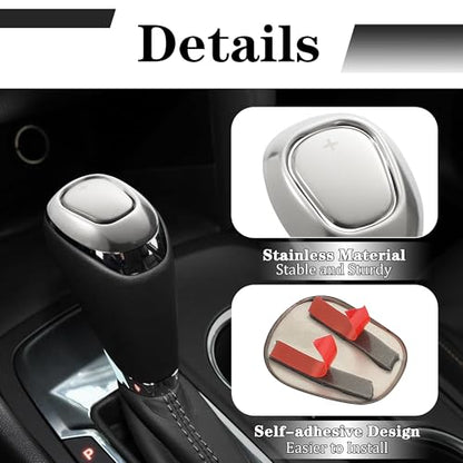 TOMALL Stainless Steel Car Gear Shift Knob Cover Compatible with Chevy Equinox 2018-2020 Malibu XL 2016-2020 Cruze 2017-2019 Shifter Panel Trim Gear Lever Cover for Car Accessories (Silver) - color: Silver