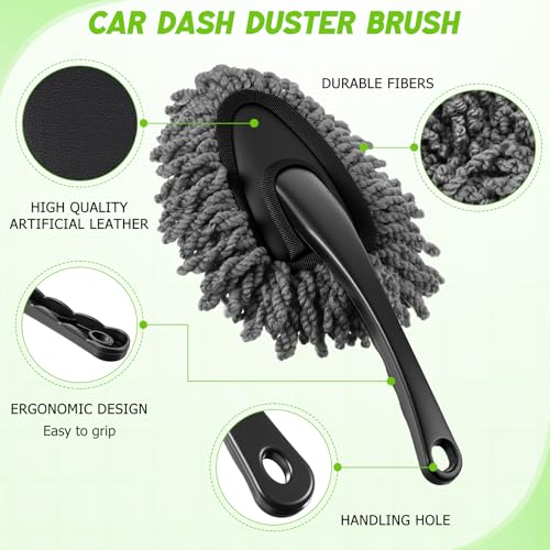 16 Pcs Windshield Cleaner Tool, Car Cleaning Kit with Various Detailing Brushes Set Spray Bottle Cleaner Towel Cleaning Gel Accessories Car Interior Detailing Kit for Windows Vents(Green) - color: Green