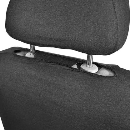 CAR PASS Neoprene EVA Waterproof car seat Covers Front Seats Only, Universal fit for SUV Vehicles Automotive with 5mm Composite EVA Inside,Airbag Compatible (Two Seats 6PCS, Black and Beige) - color: Black and Beige