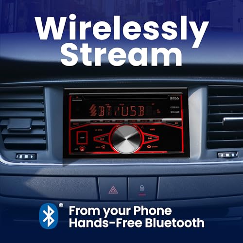 BOSS Audio Systems 850BRGB Car Stereo - Double Din, Bluetooth, Aux In, USB, CD DVD Player, AM/FM Radio Receiver, Multi Color Illumination - style: Stereo With CD
