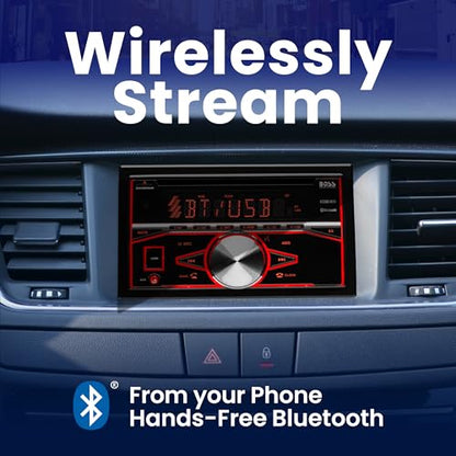 BOSS Audio Systems 850BRGB Car Stereo - Double Din, Bluetooth, Aux In, USB, CD DVD Player, AM/FM Radio Receiver, Multi Color Illumination - style: Stereo With CD