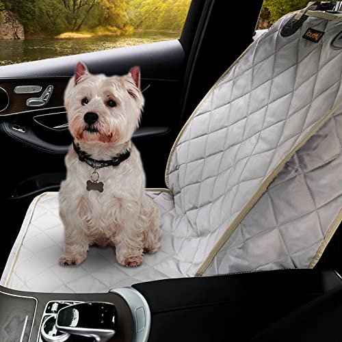 Dog Seat Cover for Front Seat Waterproof Front Seat Cover Protects Seats from Hair, Dirt, and Liquid Messes Scratch Proof Nonslip Bucket Seat Cover for Pet of Cars,Trucks and SUVs - color: GREY