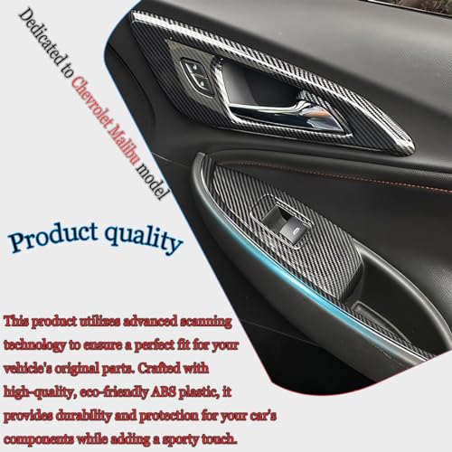 MUXEE Window Switch Panel Cover Trim for Chevrolet Malibu 2016-2024 Carbon Fiber Window Control Button Trim Sport Interior Trim Full Set - color: carbon fiber