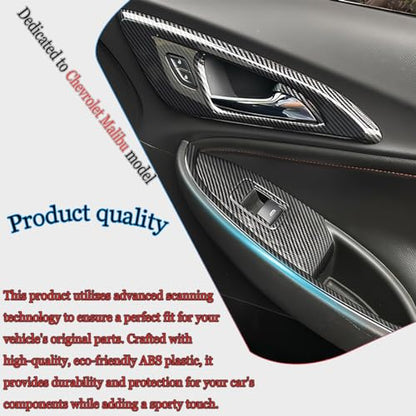 MUXEE Window Switch Panel Cover Trim for Chevrolet Malibu 2016-2024 Carbon Fiber Window Control Button Trim Sport Interior Trim Full Set - color: carbon fiber