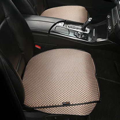 Auto Newer Breathable Universal Four Seasons Car Seat Covers, Luxury Car Seat Cushion，Protectors for Front Seat Bottoms,Compatible with 95% Vehicles， Fit for Cars Truck SUV (Gold Beige,2PCS) - color: Gold Beige-2PCS