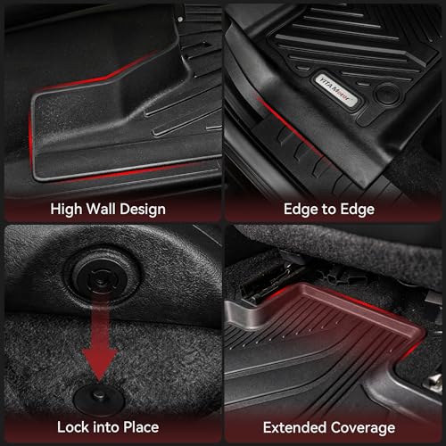 YITAMOTOR Floor Mats for Toyota Tacoma 2016-2023 Double Cab Automatic, Custom Fit All Weather Anti-Slip TPE Rubber Mat, Toyota Tacoma Accessories SR/SR5/TRD/Limited/Trail Floor Liner, 1st & 2nd Row - style: 2016-2023 | For Toyota Tacoma Double Cab Automat