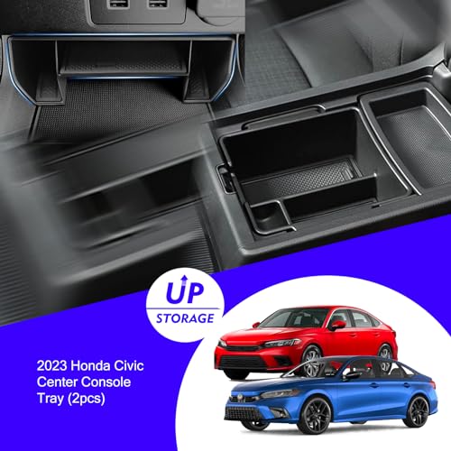 2025 2024 2023 Civic Center Console Organizer Tray for 2023 2022 Honda Civic 11th Gen Sedan Hatchback Touring EX Sport Civic 2022 Accessories 2023 Central Console Organizer Insert Tray(2pcs)-S - style: Civic Small-2pcs