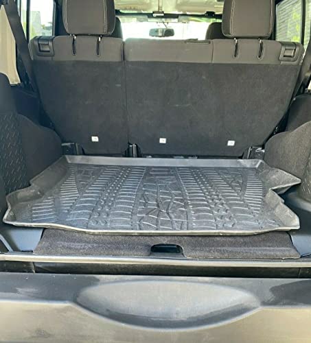 Cargo Liner - Trunk Mat for Jeep Wrangler 2007-2018 – Weather-Resistant Trunk Mats for Cars with Raised Lip – Non-Slip Car Trunk Mat Rubber – Easy to Install – Laser Pre-Cut Design