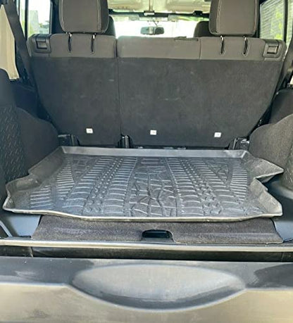 Cargo Liner - Trunk Mat for Jeep Wrangler 2007-2018 – Weather-Resistant Trunk Mats for Cars with Raised Lip – Non-Slip Car Trunk Mat Rubber – Easy to Install – Laser Pre-Cut Design