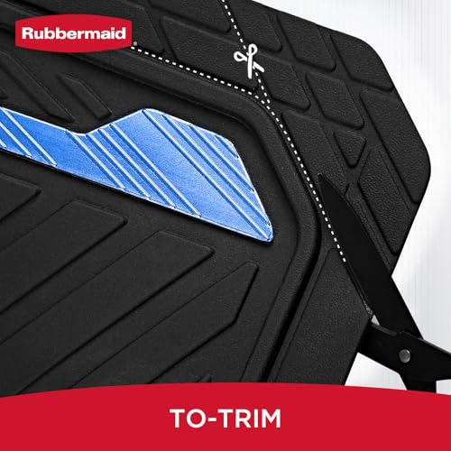Rubbermaid Car Floor Mat, Heavy Duty All-Weather Car Mats Full Set with Dual-Tone Blue Aluminum Inserts – Universal Fit, Anti-Slip Backing, Trim-to-Fit for Most SUV, Sedan, Van - color: Blue