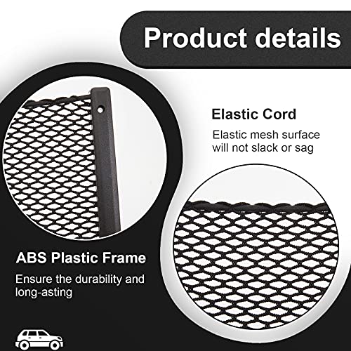 Frienda 4 Pcs Car Storage Net Bag, ABS Plastic Framed Mesh Net Holder, Phone & Cargo Organizer with Screws for Auto, Rv, Boat, Truck Pocket Storage (16 x 8 Inch) - size: 16 x 8 Inch