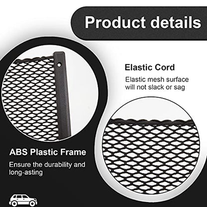 Frienda 4 Pcs Car Storage Net Bag, ABS Plastic Framed Mesh Net Holder, Phone & Cargo Organizer with Screws for Auto, Rv, Boat, Truck Pocket Storage (16 x 8 Inch) - size: 16 x 8 Inch