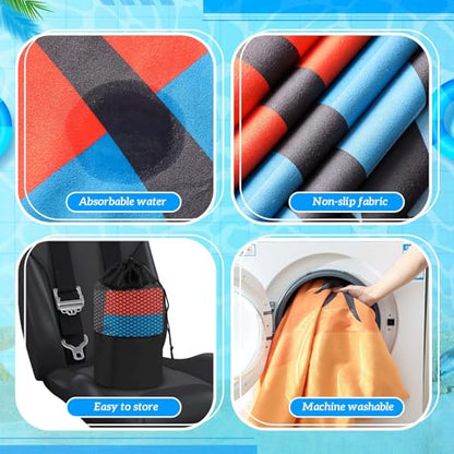 Hahafelt 2 Pack Car Seat Towel Covers with Storage Bag, 63 x 32 Inch Universal Non Slip Waterproof Sweat Protector for Car Truck, Gym Swimming Running, Machine Washable (Beach Palm Trees) - style: Beach Palm Trees