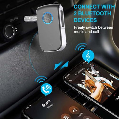 Bluetooth AUX Adapter for Car,3.5mm Wireless Receiver AUX Bluetooth Car Adapter,Hands-Free Call for Cars, Speakers, Stereo Systems and Headphones - color: A16
