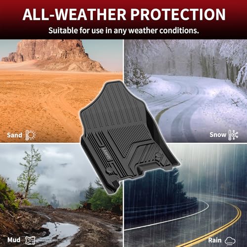 LASFIT Floor Mats for Ram 1500 2019-2024 Crew Cab and Quad Cab Front, Bucket Seat, All Weather TPE Custom Fit Car Mats Truck Front Liners 1st Row Only, Black - style: 1) 1500 | 2019-2024 | Crew Cab Front Floor Mats