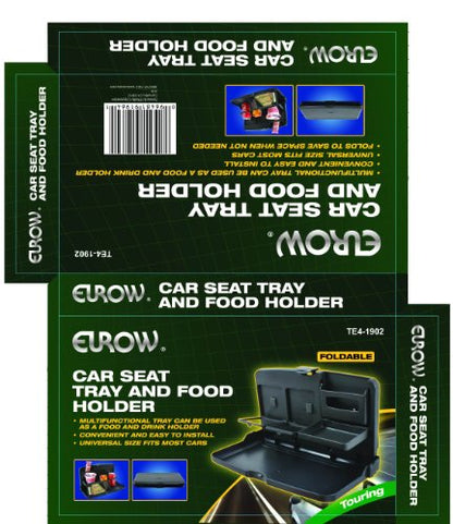 Eurow Car Backseat Travel Tray with Dual Cup Holders, Snack and Meal Storage, Phone Slot, Hooks, Easy-Clean Surface, Fits Most Vehicles, Installs in Seconds, Ideal for Kids and Road Trips (Pack of 2) - size: universal (Pack of 2)