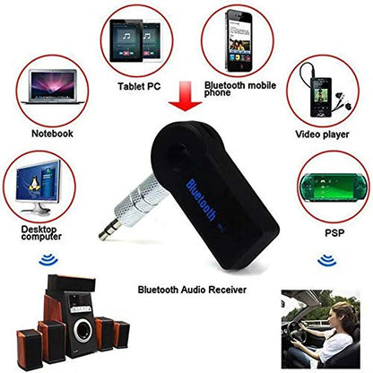 Bluetooth Receiver 5.0 Wireless Audio Receiver, 3.5mm Jack AUX car Audio/Wired Headset/Home Stereo System Compatible, can be Connected to Smartphone/Tablet Bluetooth, Hands-Free Compatible Microphone