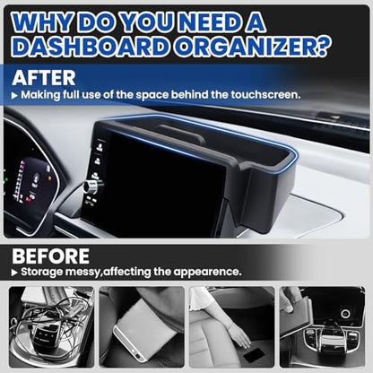 Autorder Center Console Dash Organizer for 2023-2026 Honda Pilot Accessories Dashboard Insert Tray with Cellphone Holder Storage Box with Anti-Slip Mat - size: 2023+ Pilot Dash Organizer
