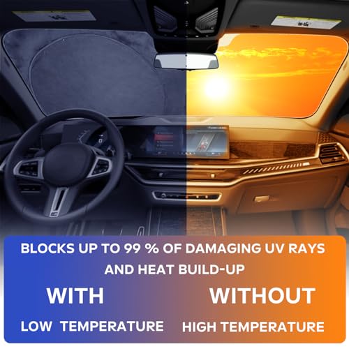 Windshield Sun Shade Foldable Sunshade for 2024 X3 SUV Windshield Cover Custom-fit 2023 2022 2021 2020 2019 2018 BMW X3 UV Relfective Sun Visor Protector - size: Custom-fit BMW X3 2018-2023