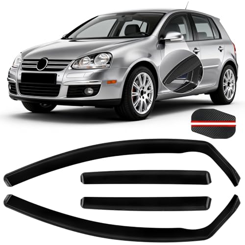 4PCS in Channel Rain Guards Fit for Volkswagen Golf MK5 Hatchback 2004 2005 2006 2007 2008 2009, Vent Window Visors Shades, Side Wind Deflectors, Exterior Car Accessories- 4 PCS - size: For 2004-2009 Golf MK5 Hatchback