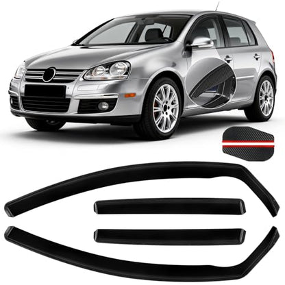 4PCS in Channel Rain Guards Fit for Volkswagen Golf MK5 Hatchback 2004 2005 2006 2007 2008 2009, Vent Window Visors Shades, Side Wind Deflectors, Exterior Car Accessories- 4 PCS - size: For 2004-2009 Golf MK5 Hatchback