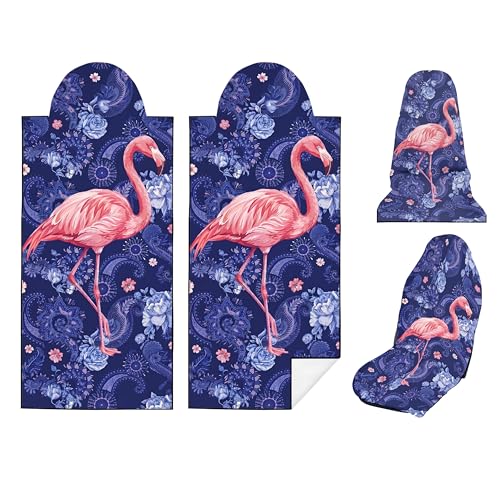 2 Pack Car Seat Towel Covers, Sweat-Proof Microfiber Seat Protectors for Gym, Running, Beach & Workout, Breathable Quick-Dry, Machine Washable, Pink Flamingo Print, Universal Fit - color: Pink Flamingo