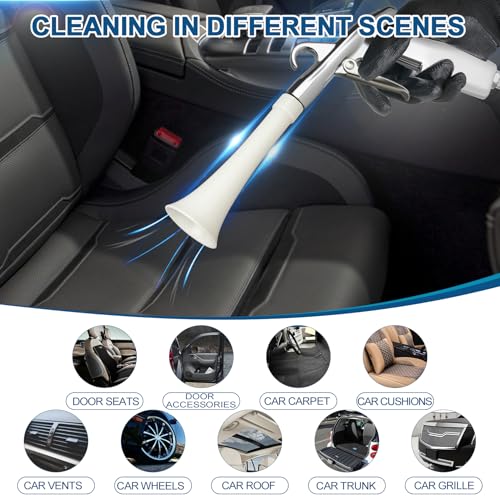 PARAROSE Car Detailing Cleaning Gun,Car Detailing Kit Interior Cleaner,High Pressure Blower Gun,Car Detailing Tools for Car Quickly Blasts Dirt and Dust Works with Air (White) - color: white