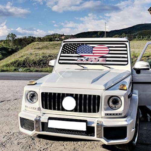 American Flag Heart Car Windshield Sun Shade Umbrella Car Windshield Foldable Car Umbrella Sun Shade Cover Car Visor Car Umbrella for SUV Truck Cars Sunshade - color: American Flag Heart