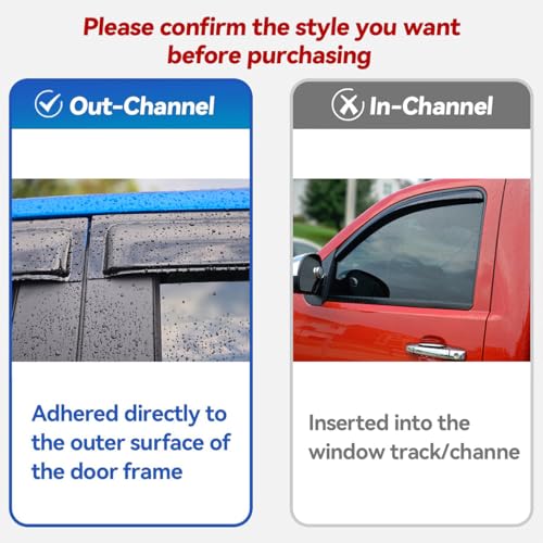 94143 Side Window Visors Wind Vent Deflector,4pcs Outside Mount Tape-On Nice Sun Rain Guards Set fit for 2007-2015 Mazda CX9,Dark Smoke Window Shade - size: 2007-2015 Mazda CX9(Dark Smoke)
